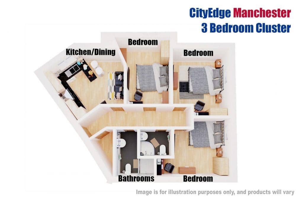 Plan of floor in City Edge Accommodation